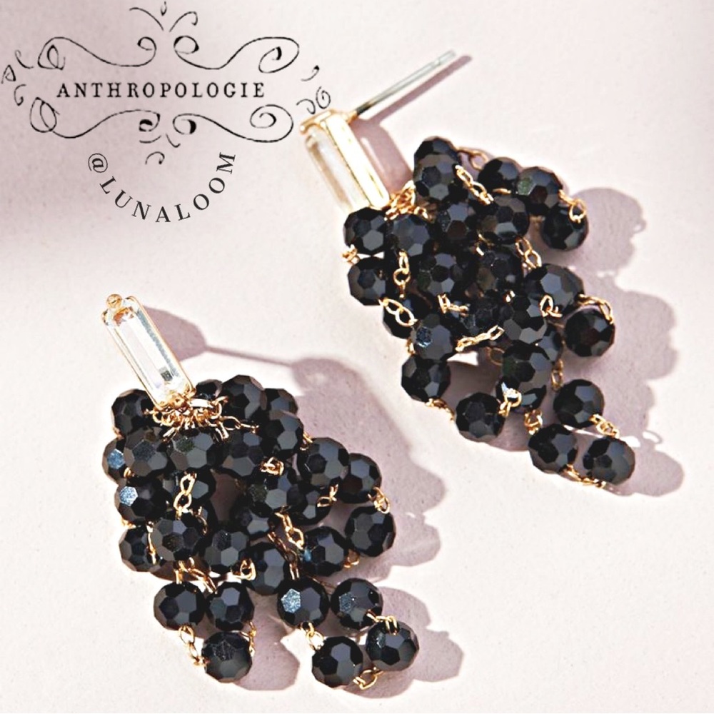 Anthropologie 🆕 | 🎄❄️Cosmic Rocker Waterfall Beaded Drop Earrings.